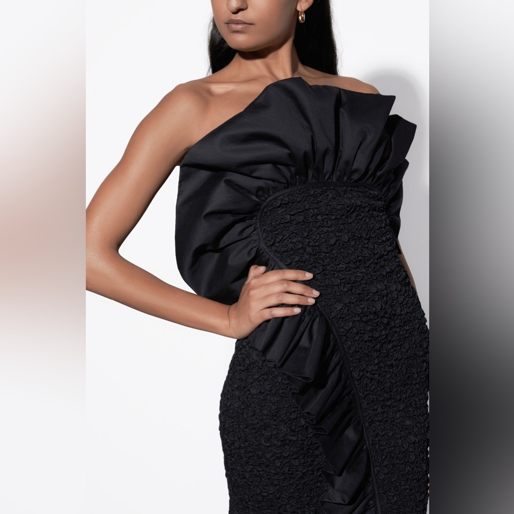 EUC MARA HOFFMAN BLACK POPCORN ALYCIA MINI DRESS $650 S - Picture 4 of 13